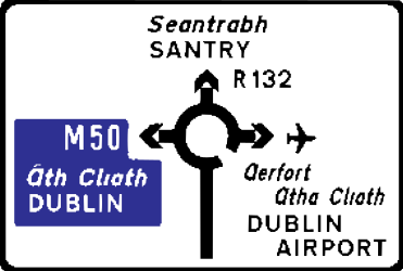 Information sur les directions du rond-point.